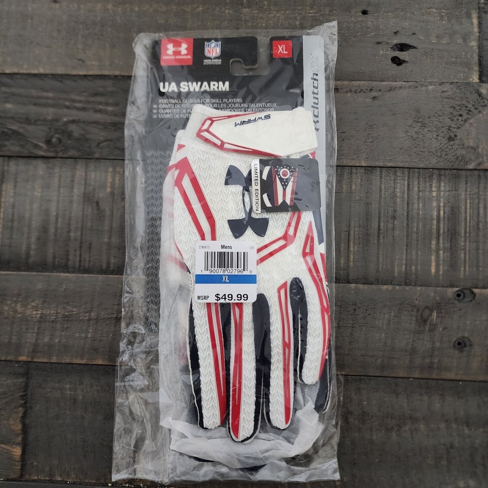 Under Armour Swarm Ohio State Pipeline Football Gloves Men XL Multicolor Clutch